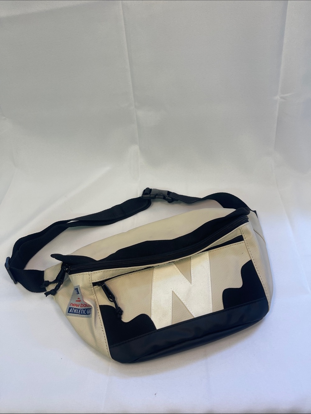 New Balance Cream and Black Waist Pack with Bold 'N'